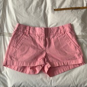 Pink J. Crew chino shorts